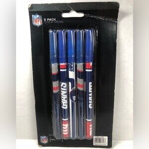 NFL New York Giants 5 pack Stick Pens NEW NWT